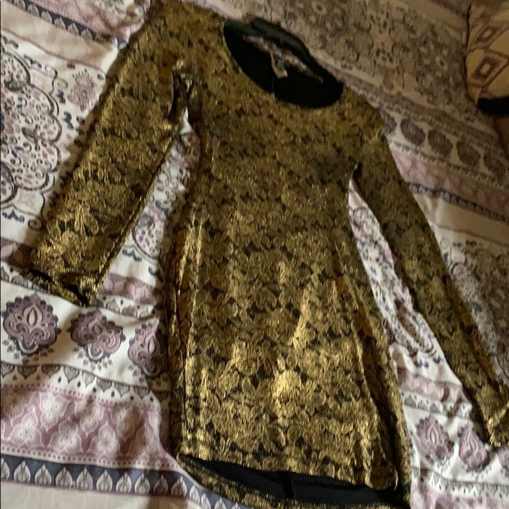 Gold and black Mini dress